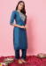 Picture of Bewitching Silk Steel Blue Readymade Salwar Kameez