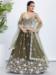 Picture of Pretty Georgette Dark Olive Green Lehenga Choli