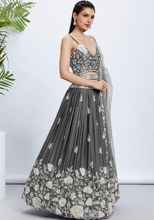 Picture of Classy Georgette Dim Gray Lehenga Choli