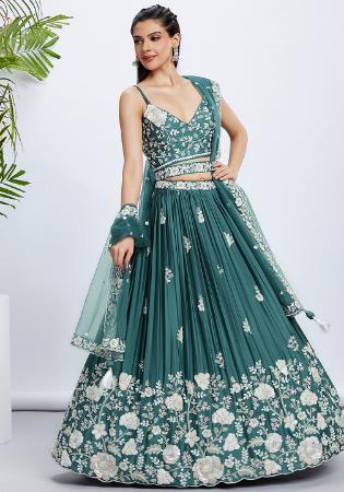 Picture of Pleasing Georgette Dark Slate Grey Lehenga Choli