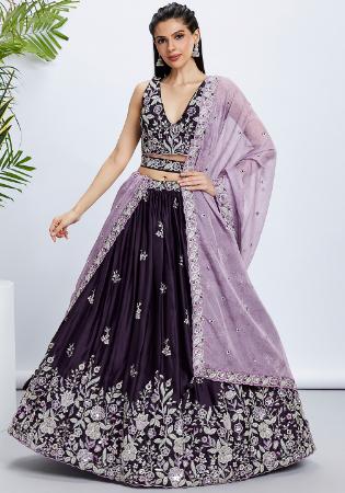 Picture of Superb Georgette Dark Magenta Lehenga Choli