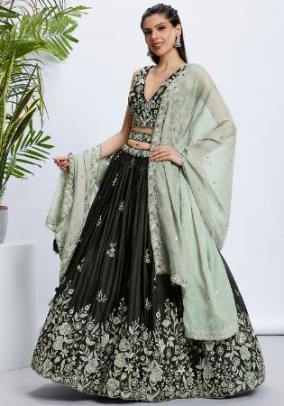 Picture of Gorgeous Georgette Dark Slate Grey Lehenga Choli