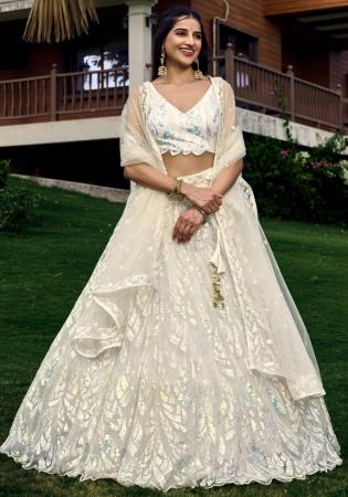 Picture of Grand Net White Lehenga Choli