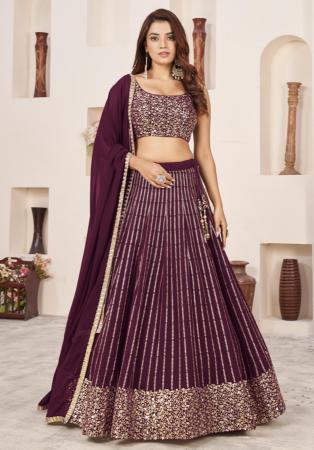 Picture of Grand Georgette Maroon Lehenga Choli