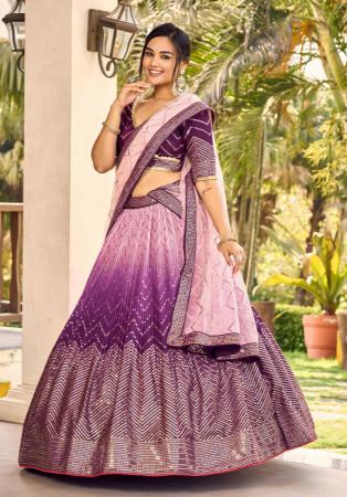 Picture of Superb Chiffon Orchid Lehenga Choli