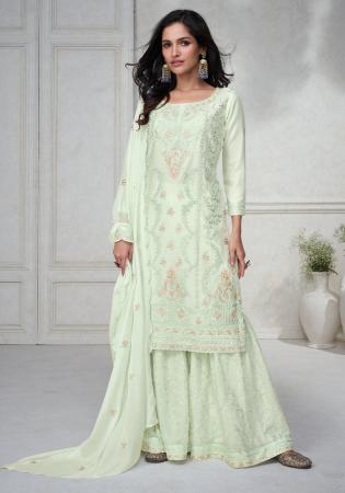 Picture of Wonderful Silk Off White Readymade Salwar Kameez