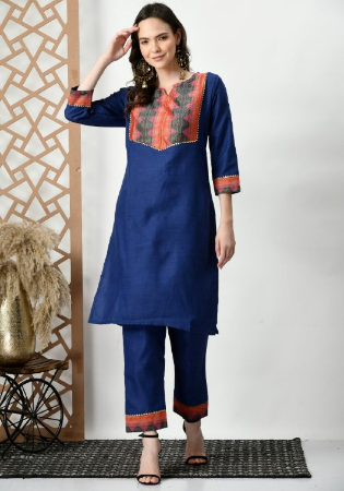 Picture of Elegant Cotton Midnight Blue Kurtis & Tunic