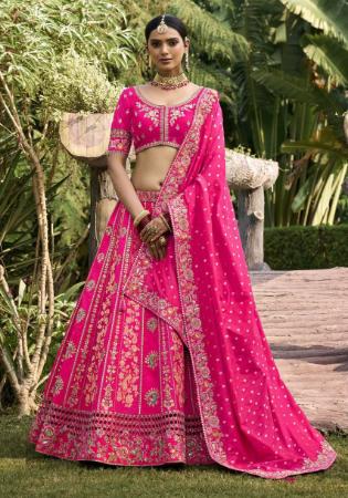 Picture of Superb Silk Deep Pink Lehenga Choli