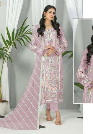 Picture of Georgette Rosy Brown Straight Cut Salwar Kameez