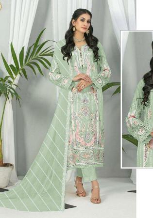 Picture of Georgette Dark Sea Green Straight Cut Salwar Kameez