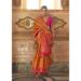 Picture of Shapely Silk Golden Rod Saree