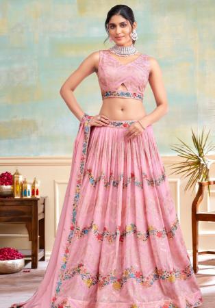 Picture of Georgette Pale Violet Red Readymade Lehenga Choli