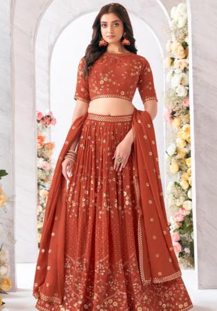 Picture of Shapely Georgette Brown Readymade Lehenga Choli