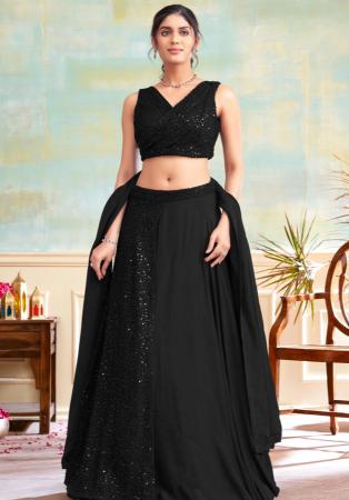 Picture of Bewitching Georgette Black Readymade Lehenga Choli