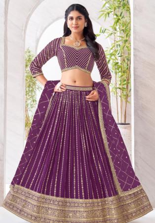 Picture of Gorgeous Georgette Purple Readymade Lehenga Choli