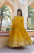 Picture of Excellent Georgette Dark Golden Rod Readymade Gown