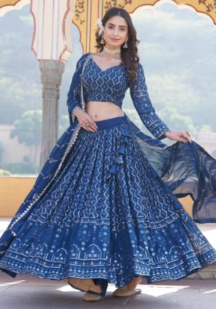 Picture of Radiant Georgette Dark Slate Blue Lehenga Choli