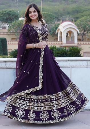 Picture of Charming Georgette Midnight Blue Lehenga Choli