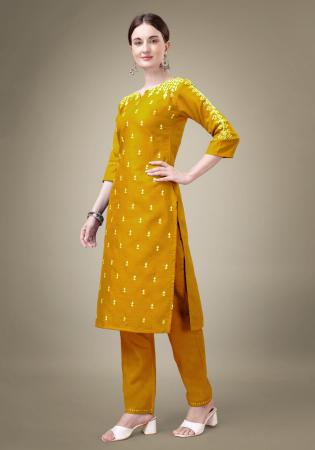 Picture of Radiant Cotton Dark Golden Rod Kurtis & Tunic