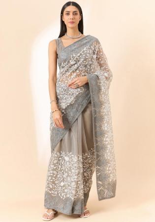 Picture of Taking Organza Silver Saree