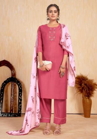 Picture of Admirable Silk Deep Pink Readymade Salwar Kameez