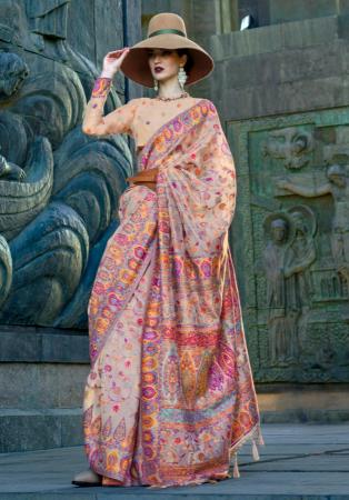 Picture of Amazing Organza Rosy Brown Saree