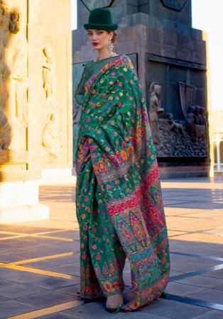 Picture of Stunning Organza Sea Green Saree