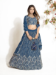 Picture of Excellent Georgette Dark Slate Blue Lehenga Choli