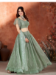 Picture of Beautiful Net Dark Olive Green Lehenga Choli