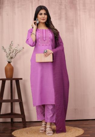 Picture of Wonderful Cotton Rosy Brown Readymade Salwar Kameez