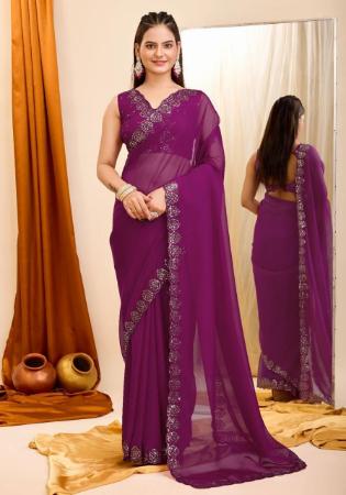 Picture of Admirable Silk & Organza Brown Saree