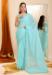 Picture of Lovely Silk & Organza Pale Turquoise Saree