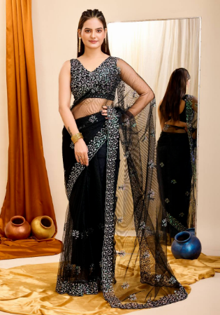 Picture of Nice Net Black Saree