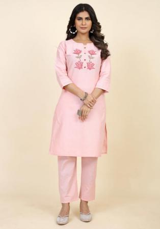 Picture of Well Formed Cotton & Silk Misty Rose Kurtis And Tunic