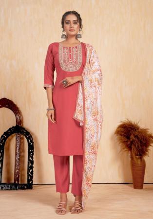 Picture of Statuesque Silk Light Coral Readymade Salwar Kameez