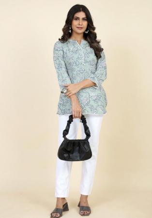 Picture of Charming Rayon Light Steel Blue Kurtis & Tunic