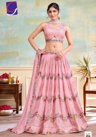 Picture of Chiffon & Georgette Light Coral Readymade Lehenga Choli