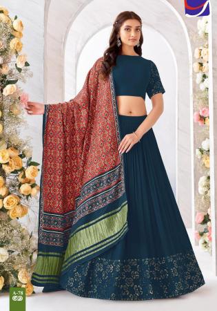 Picture of Chiffon & Georgette Midnight Blue Readymade Lehenga Choli