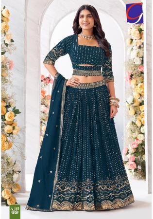 Picture of Chiffon & Georgette Midnight Blue Readymade Lehenga Choli