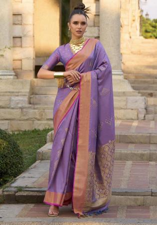 Picture of Stunning Silk Light Slate Grey Saree