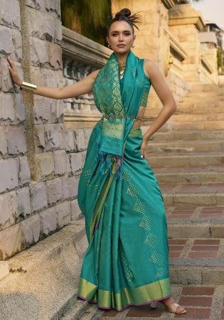 Picture of Pretty Silk Dark Cyan Saree