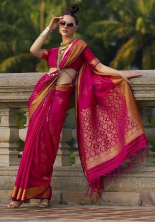 Picture of Magnificent Silk Crimson Saree