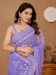 Picture of Pleasing Net Light Steel Blue Saree