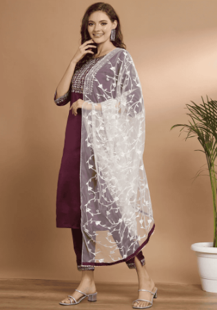 Picture of Classy Silk Brown Readymade Salwar Kameez