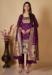 Picture of Gorgeous Silk Purple Straight Cut Salwar Kameez