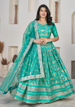 Picture of Pretty Silk Cadet Blue Lehenga Choli