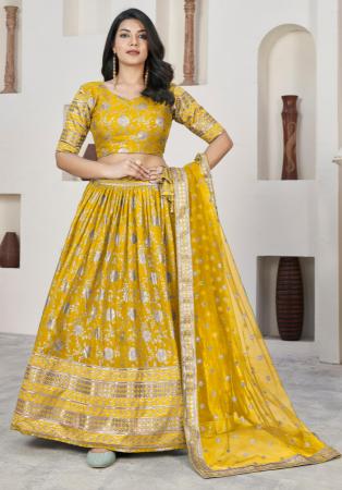 Picture of Wonderful Silk Orange Lehenga Choli