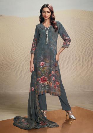 Picture of Taking Crepe Slate Grey Straight Cut Salwar Kameez