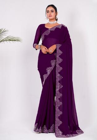 Picture of Graceful Silk Purple Saree