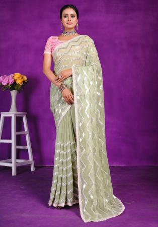 Picture of Classy Chiffon Tan Saree